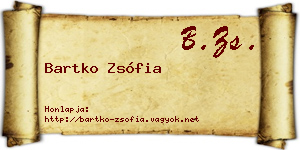 Bartko Zsófia névjegykártya